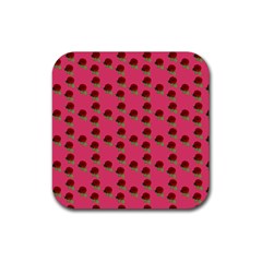 Rose In Mexican Pink Rubber Coaster (Square) 