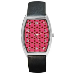 Rose In Mexican Pink Barrel Style Metal Watch