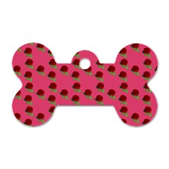 Rose In Mexican Pink Dog Tag Bone (Two Sides)