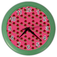 Rose In Mexican Pink Color Wall Clock