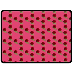 Rose In Mexican Pink Fleece Blanket (Large) 