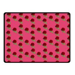 Rose In Mexican Pink Fleece Blanket (small) by snowwhitegirl