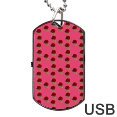 Rose In Mexican Pink Dog Tag USB Flash (One Side)