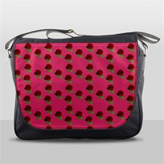 Rose In Mexican Pink Messenger Bag by snowwhitegirl