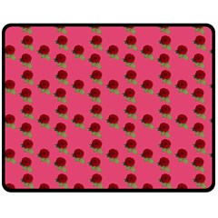 Rose In Mexican Pink Double Sided Fleece Blanket (Medium) 