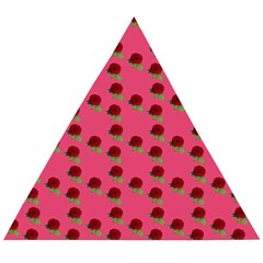 Rose In Mexican Pink Wooden Puzzle Triangle