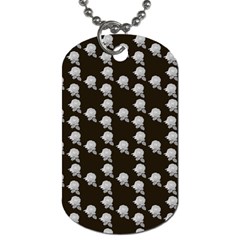 White Rose In Brown Dog Tag (two Sides) by snowwhitegirl