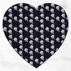 White Rose In Blue Jigsaw Puzzle (Heart)