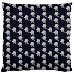 White Rose In Blue Large Cushion Case (One Side) Front