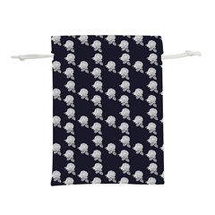 White Rose In Blue Lightweight Drawstring Pouch (M)