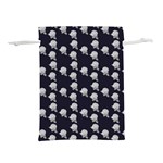 White Rose In Blue Lightweight Drawstring Pouch (L) Back