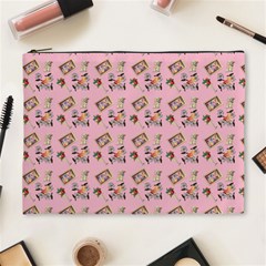 Robin Art Pink Pattern Cosmetic Bag (xl) by snowwhitegirl