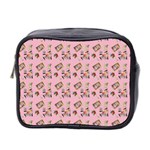 Robin Art Pink Pattern Mini Toiletries Bag (Two Sides) Front