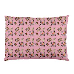 Robin Art Pink Pattern Pillow Case (two Sides) by snowwhitegirl