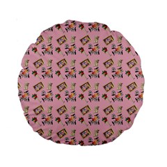 Robin Art Pink Pattern Standard 15  Premium Round Cushions