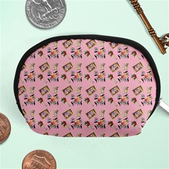 Robin Art Pink Pattern Accessory Pouch (medium) by snowwhitegirl