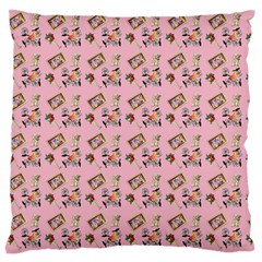 Robin Art Pink Pattern Large Flano Cushion Case (two Sides) by snowwhitegirl