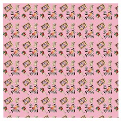 Robin Art Pink Pattern Wooden Puzzle Square by snowwhitegirl