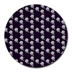 White Rose In Purple Round Mousepads