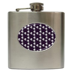 White Rose In Purple Hip Flask (6 Oz) by snowwhitegirl