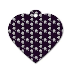 White Rose In Purple Dog Tag Heart (two Sides) by snowwhitegirl