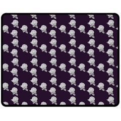 White Rose In Purple Double Sided Fleece Blanket (medium)  by snowwhitegirl