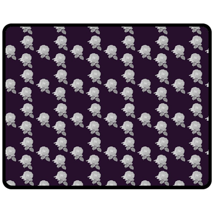 White Rose In Purple Double Sided Fleece Blanket (Medium) 