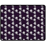 White Rose In Purple Double Sided Fleece Blanket (Medium)  58.8 x47.4  Blanket Back