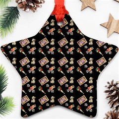 Robin Art Black Pattern Ornament (Star)