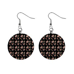 Robin Art Black Pattern Mini Button Earrings