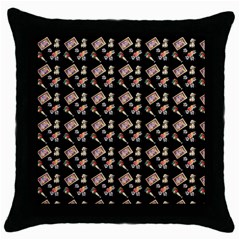 Robin Art Black Pattern Throw Pillow Case (Black)