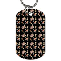 Robin Art Black Pattern Dog Tag (one Side) by snowwhitegirl