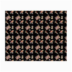 Robin Art Black Pattern Small Glasses Cloth (2 Sides) by snowwhitegirl