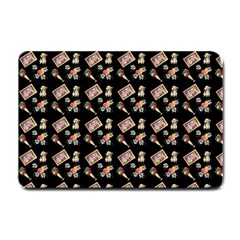 Robin Art Black Pattern Small Doormat 