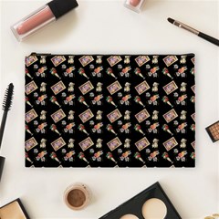 Robin Art Black Pattern Cosmetic Bag (large) by snowwhitegirl