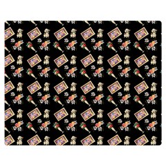 Robin Art Black Pattern Double Sided Flano Blanket (Medium) 