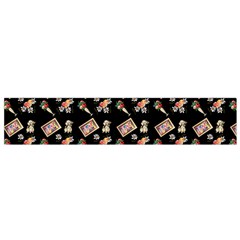 Robin Art Black Pattern Small Flano Scarf by snowwhitegirl