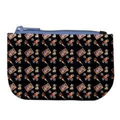 Robin Art Black Pattern Large Coin Purse