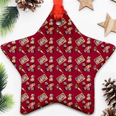 Robin Art Red Pattern Ornament (star) by snowwhitegirl