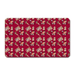 Robin Art Red Pattern Magnet (rectangular) by snowwhitegirl