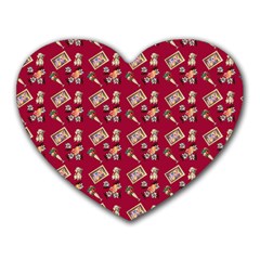 Robin Art Red Pattern Heart Mousepads