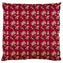 Robin Art Red Pattern Large Cushion Case (two Sides) by snowwhitegirl