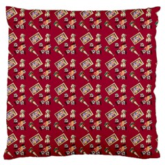 Robin Art Red Pattern Large Flano Cushion Case (two Sides) by snowwhitegirl