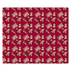 Robin Art Red Pattern Double Sided Flano Blanket (small)  by snowwhitegirl