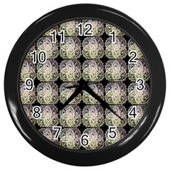 Doily Only Pattern Wall Clock (black) by snowwhitegirl