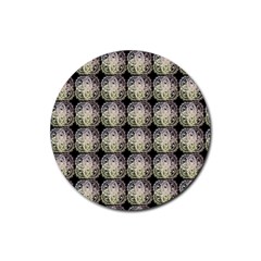 Doily Only Pattern Rubber Coaster (round)  by snowwhitegirl