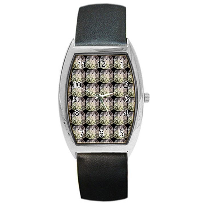 Doily Only Pattern Barrel Style Metal Watch