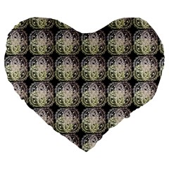 Doily Only Pattern Large 19  Premium Flano Heart Shape Cushions by snowwhitegirl