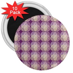 Doily Only Pattern Purple 3  Magnets (10 Pack)  by snowwhitegirl