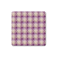 Doily Only Pattern Purple Square Magnet by snowwhitegirl